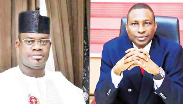 Former Kogi State Governor, Yahaya Bello AND EFCC Chairman, Mr. Olanipekun Olukoyede